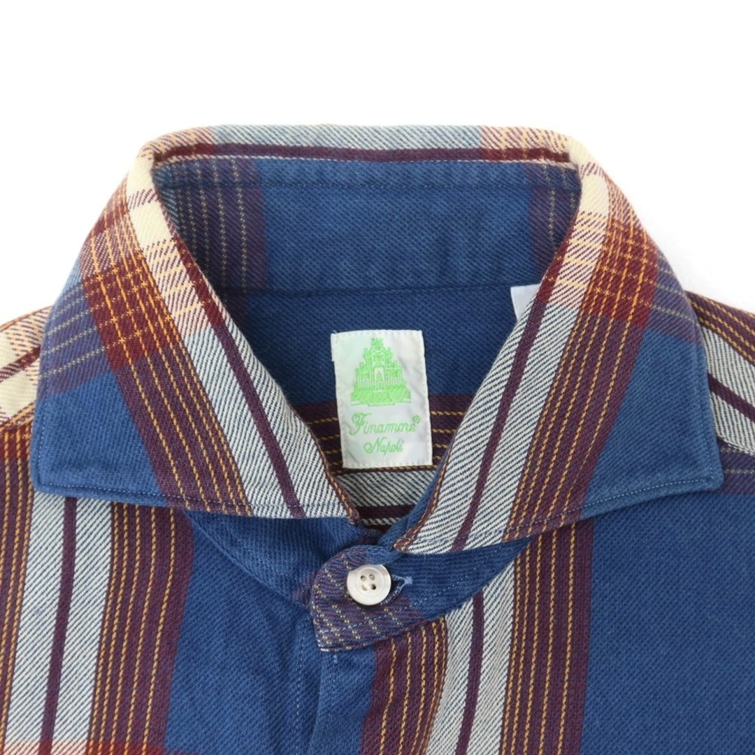 FINAMORE - 【中古】フィナモレ Finamore コットン チェック FINAMORE - 【中古】フィナモレ Finamore コットン チェック