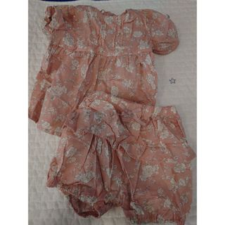 テータテート(tete a tete)のテータテート　花柄　薄手　ブラウスチュニック　ショートパンツ　セット　95(ブラウス)