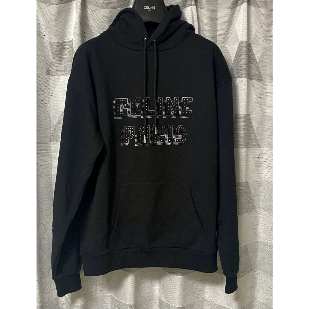 CELINE - 24SS Celine スタッズロゴ パーカー Sサイズ フーディ CELINE - 24SS Celine スタッズロゴ パーカー Sサイズ フーディ