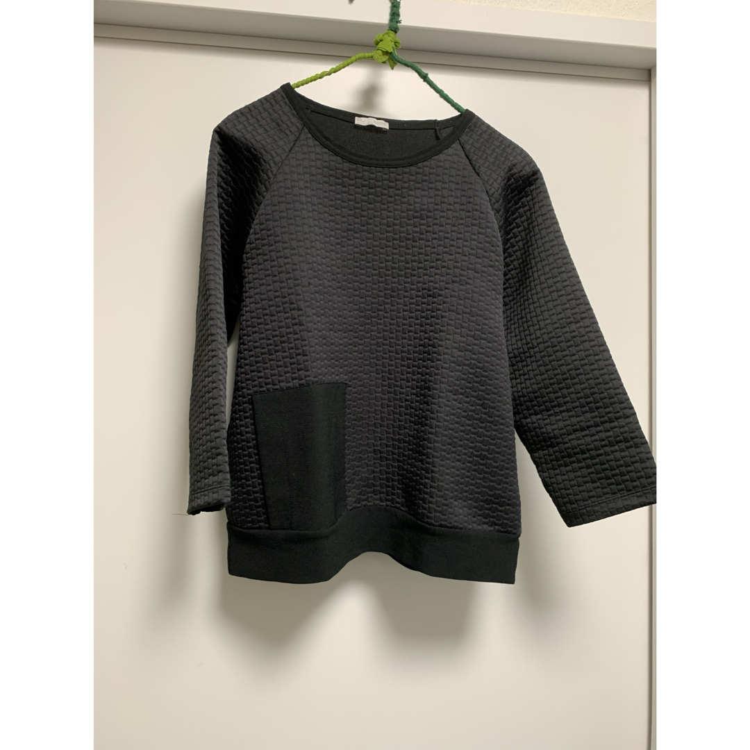 ZARA - トップス カットソー レディース 七分袖 黒 ブラック ZARA - トップス カットソー レディース 七分袖 黒 ブラック
