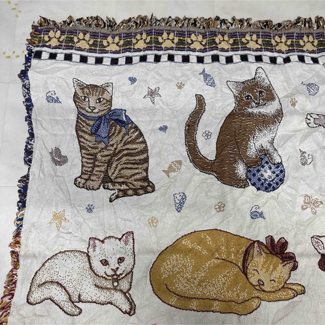 VINTAGE - 子猫 ねこ ブランケット マルチカバー ソファーカバー VINTAGE - 子猫 ねこ ブランケット マルチカバー ソファーカバー