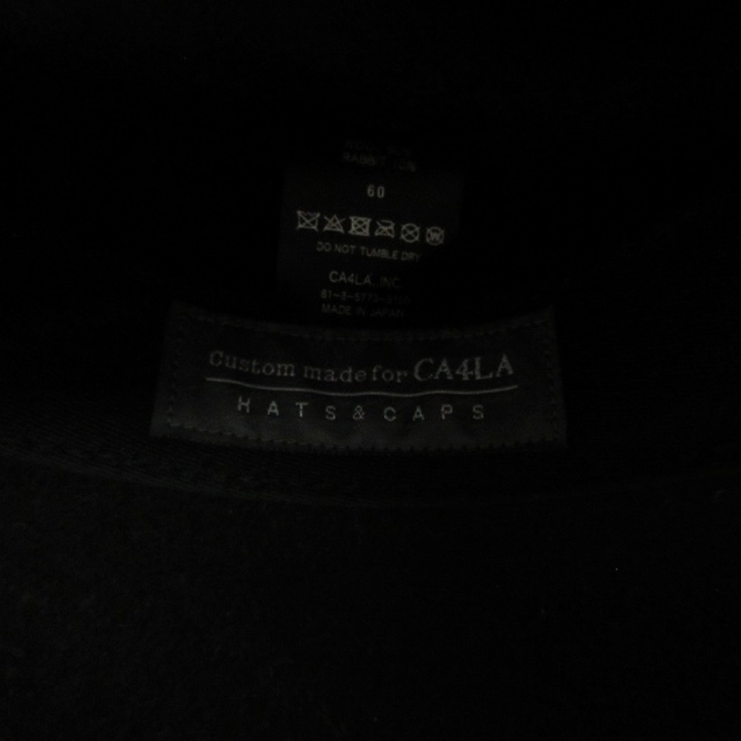 CA4LA - カシラ KNOX 美品 中折れハット 帽子 ラビット混 60 黒 CA4LA - カシラ KNOX 美品 中折れハット 帽子 ラビット混 60 黒