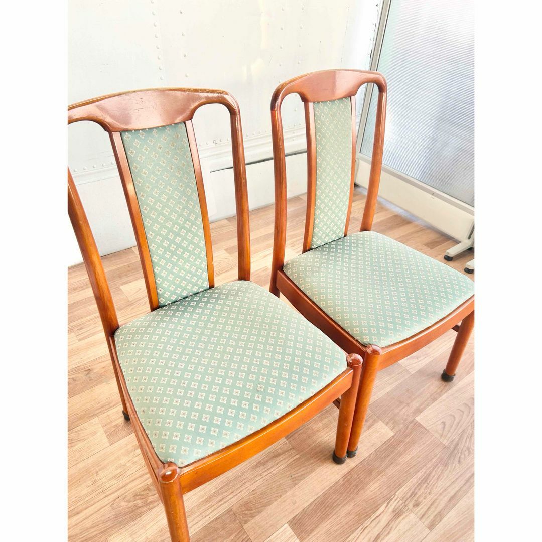 松田家具 ダイニングチェア 2脚 椅子 緑 グリーン オシャレ 松田家具 ダイニングチェア 2脚 椅子 緑 グリーン オシャレ
