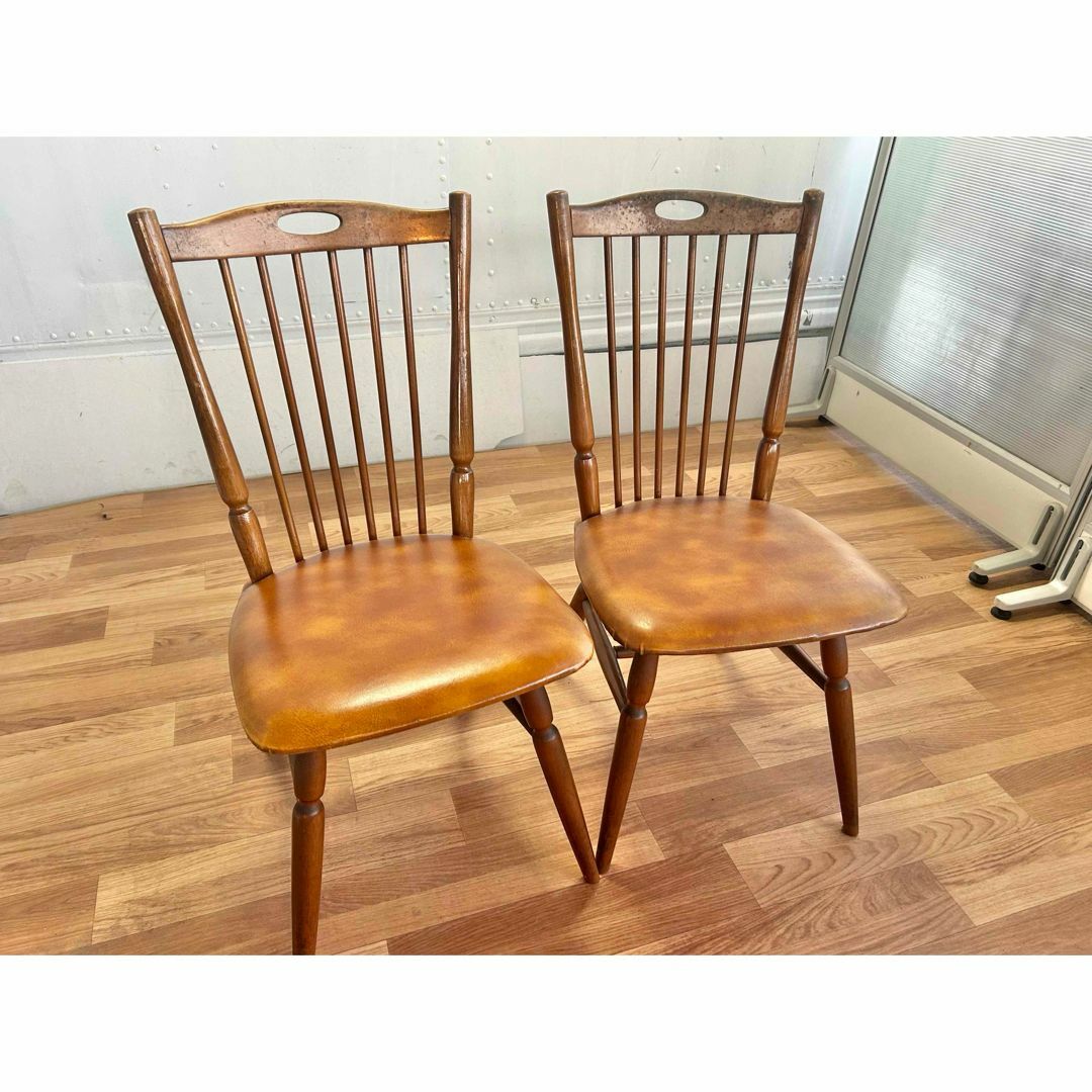 松田家具 ダイニングチェア 2脚 アンティーク 昭和レトロ 松田家具 ダイニングチェア 2脚 アンティーク 昭和レトロ