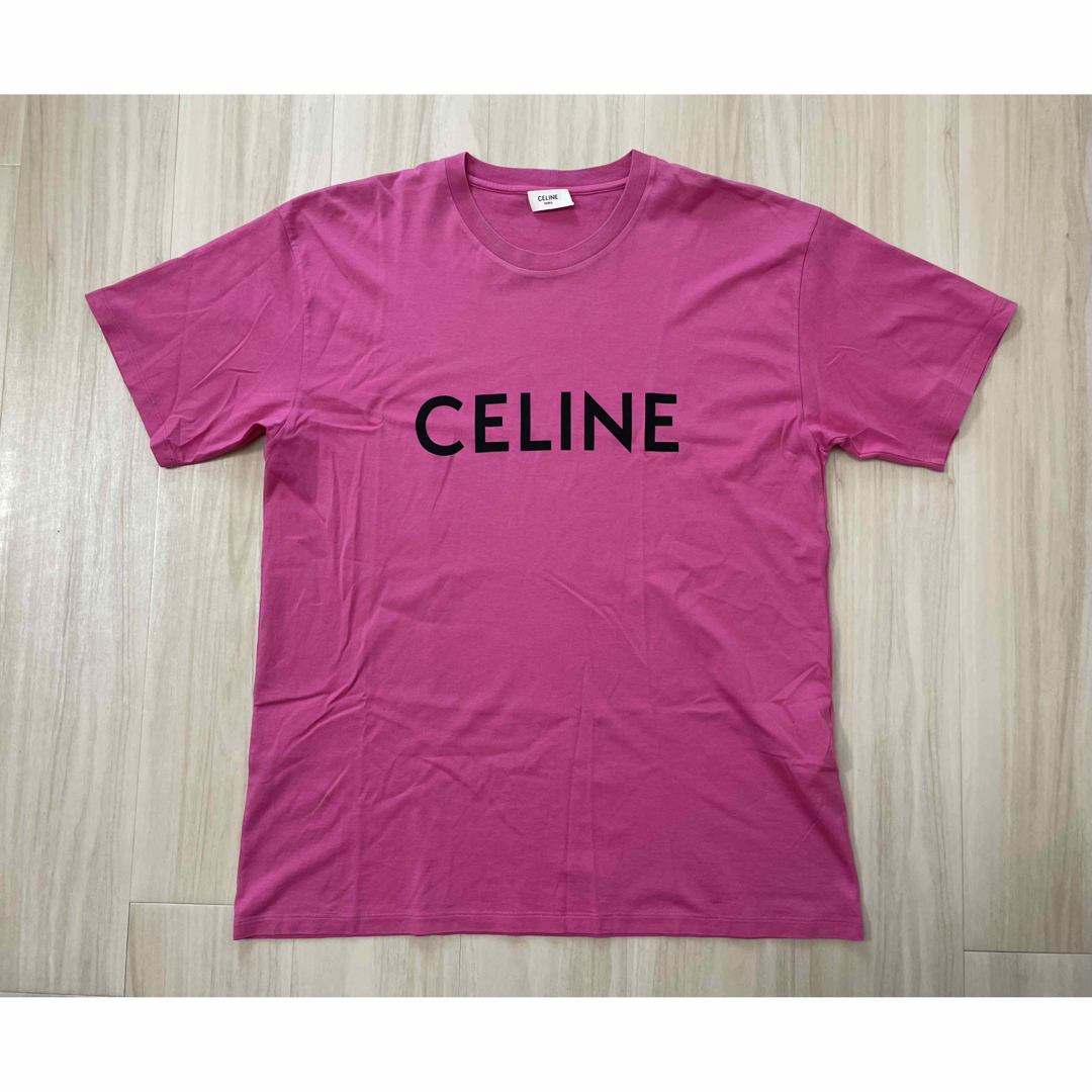 CELINE - Celine エディスリマン ロゴプリント ルーズTシャツ M CELINE - Celine エディスリマン ロゴプリント ルーズTシャツ M