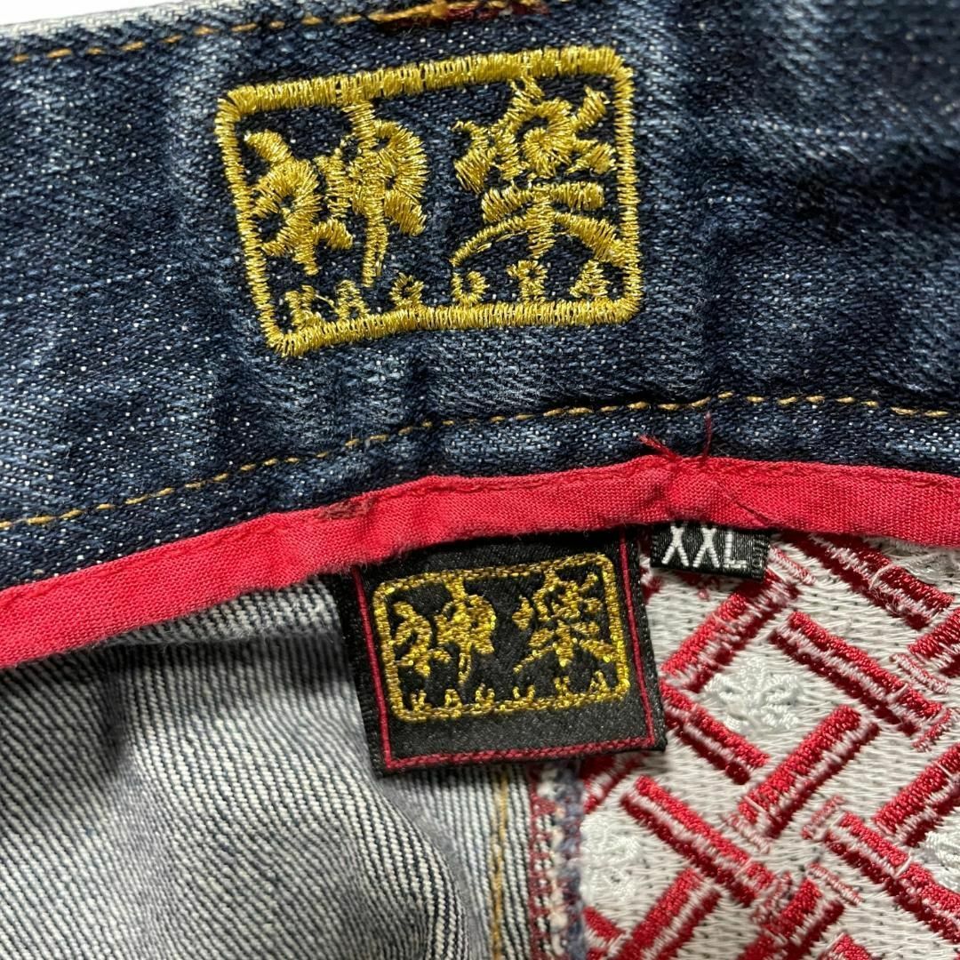 ART VINTAGE - 神楽XXLバギーデニムジーンズW38刺繍和柄古着 ART VINTAGE - 神楽XXLバギーデニムジーンズW38刺繍和柄古着