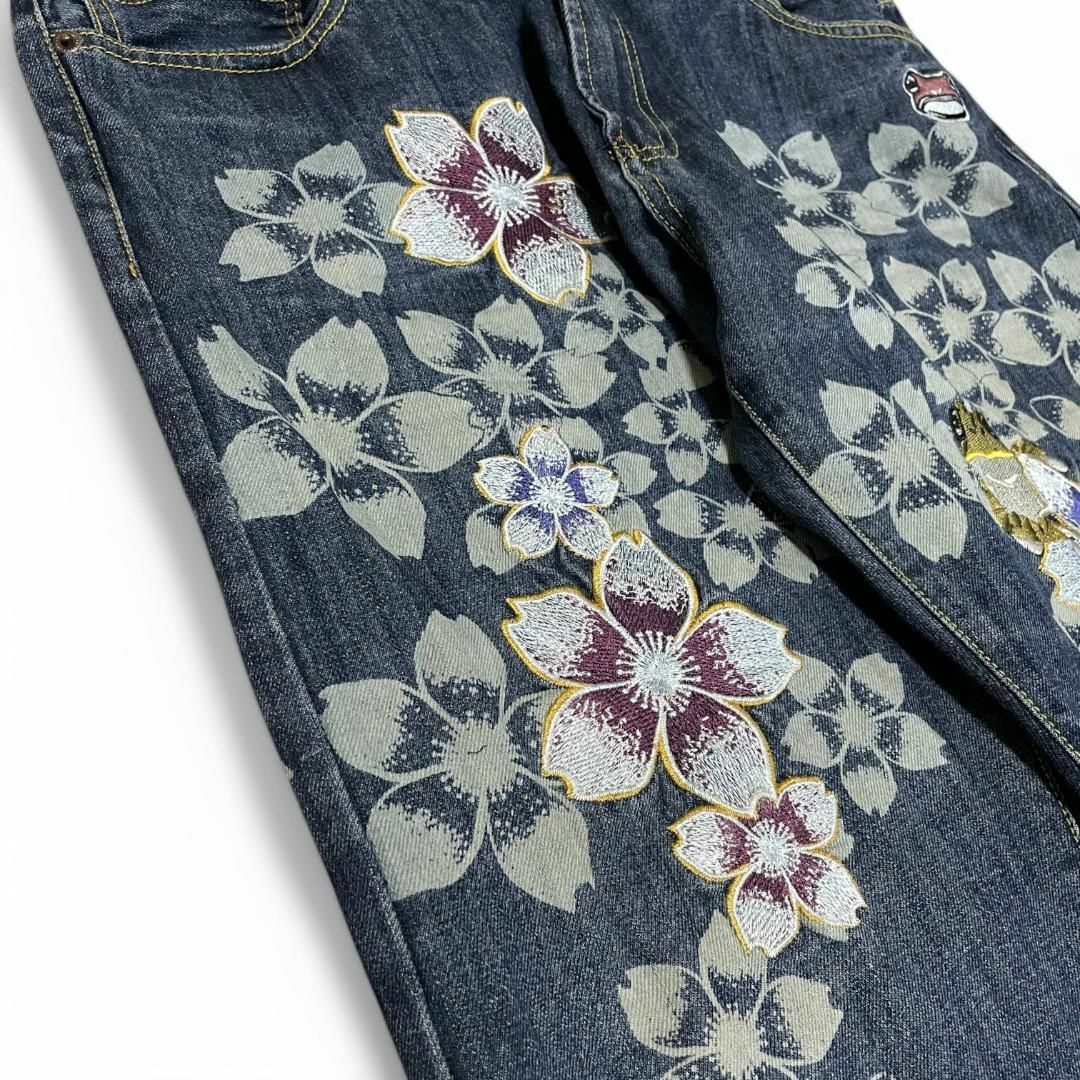 ART VINTAGE - 参丸一サンマルイチデニムジーンズw36刺繍和柄 ART VINTAGE - 参丸一サンマルイチデニムジーンズw36刺繍和柄