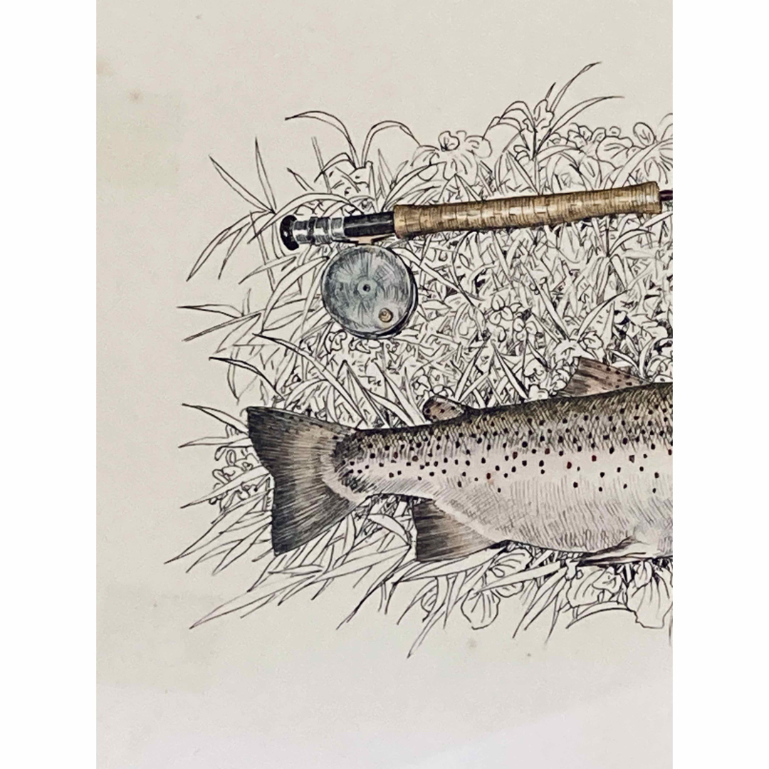 AHPL】安藤吉彦氏 ニジマス絵画 ハンドメイド 激レア Y.Ando AHPL】安藤吉彦氏 ニジマス絵画 ハンドメイド 激レア Y.Ando