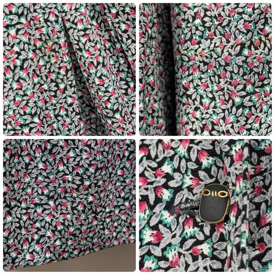VINTAGE - 一点物 レトロ ワンピース ベルト付き お洒落 花柄 VINTAGE - 一点物 レトロ ワンピース ベルト付き お洒落 花柄