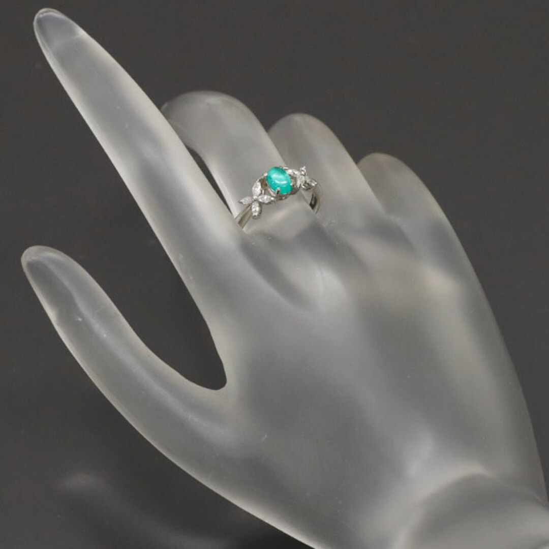 Pt900 エメラルドキャッツアイ ダイヤモンド リング 0.454ct Pt900 エメラルドキャッツアイ ダイヤモンド リング 0.454ct