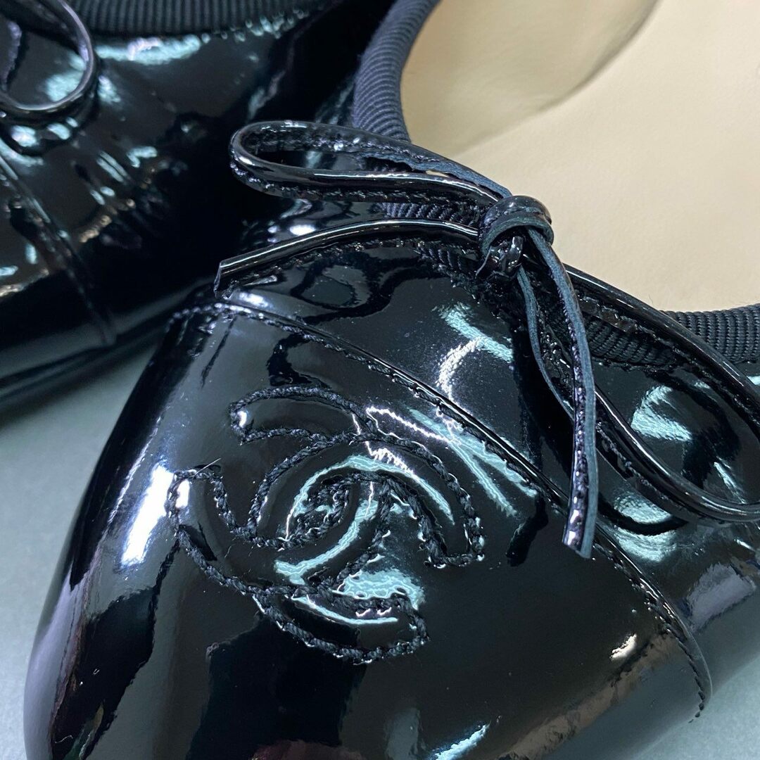 CHANEL - 3d14 CHANEL シャネル ココマーク エナメル バレエ CHANEL - 3d14 CHANEL シャネル ココマーク エナメル バレエ