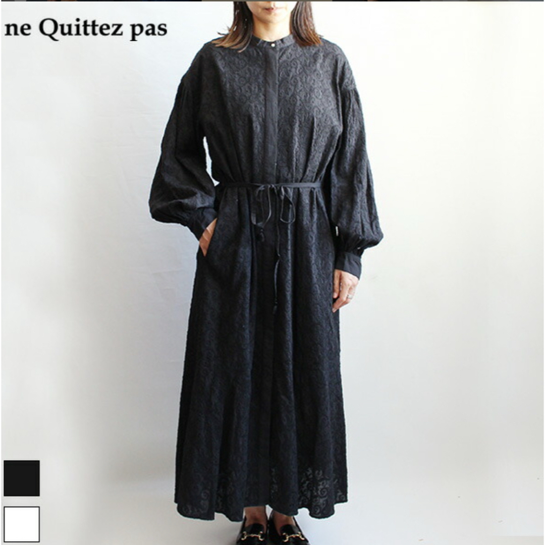 ne Quittez pas - ヌキテパ 刺繍ロングワンピース ラベンダーの ne Quittez pas - ヌキテパ 刺繍ロングワンピース ラベンダーの