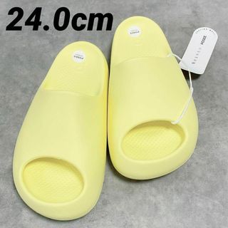 24.0㎝ 3E スリッパ 厚底 サンダル ルームシューズ 軽量 静音 イエロー