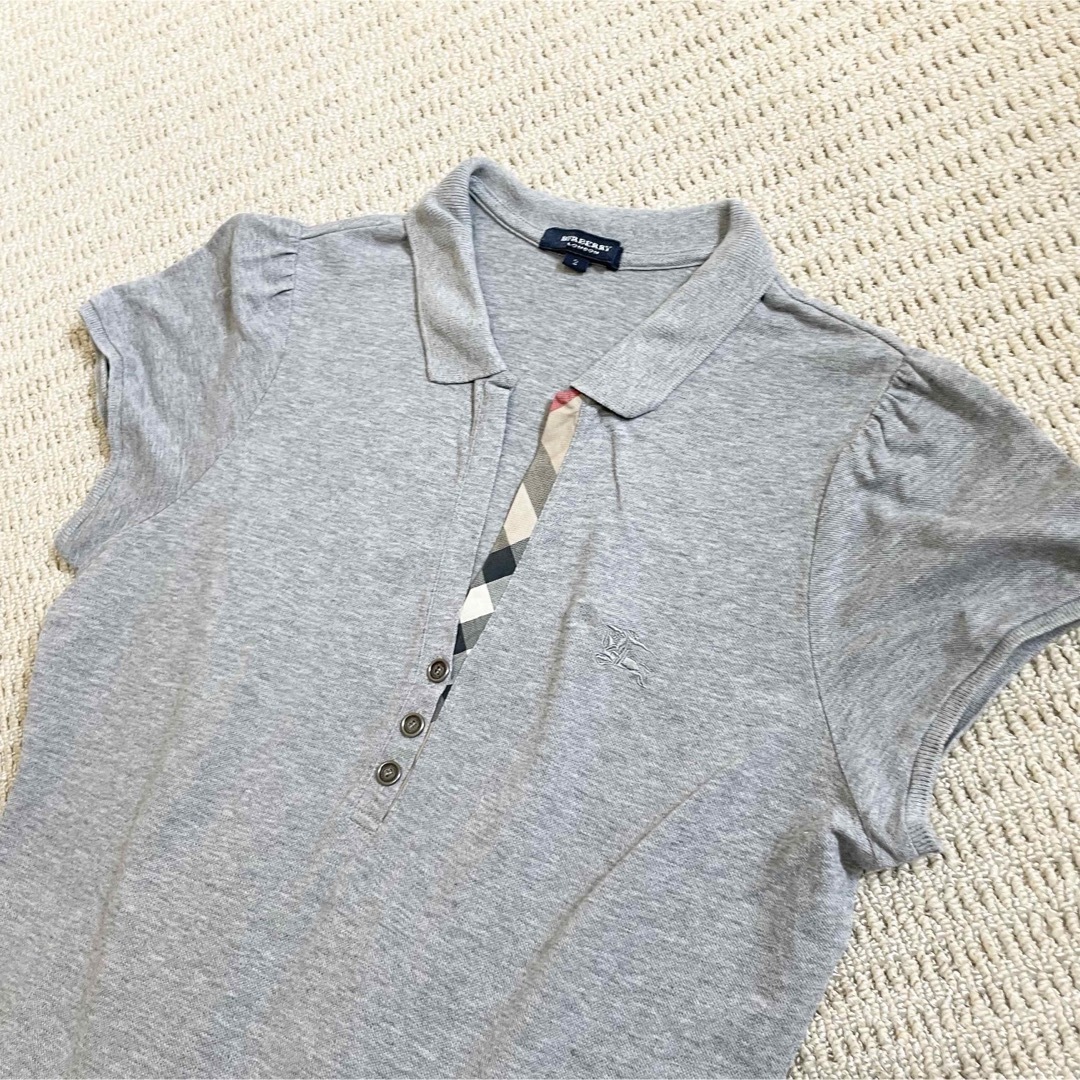 BURBERRY - サイズM バーバリーロンドン 半袖ワンピース グレー BURBERRY - サイズM バーバリーロンドン 半袖ワンピース グレー