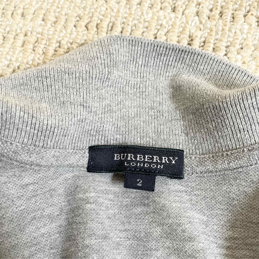 BURBERRY - サイズM バーバリーロンドン 半袖ワンピース グレー BURBERRY - サイズM バーバリーロンドン 半袖ワンピース グレー