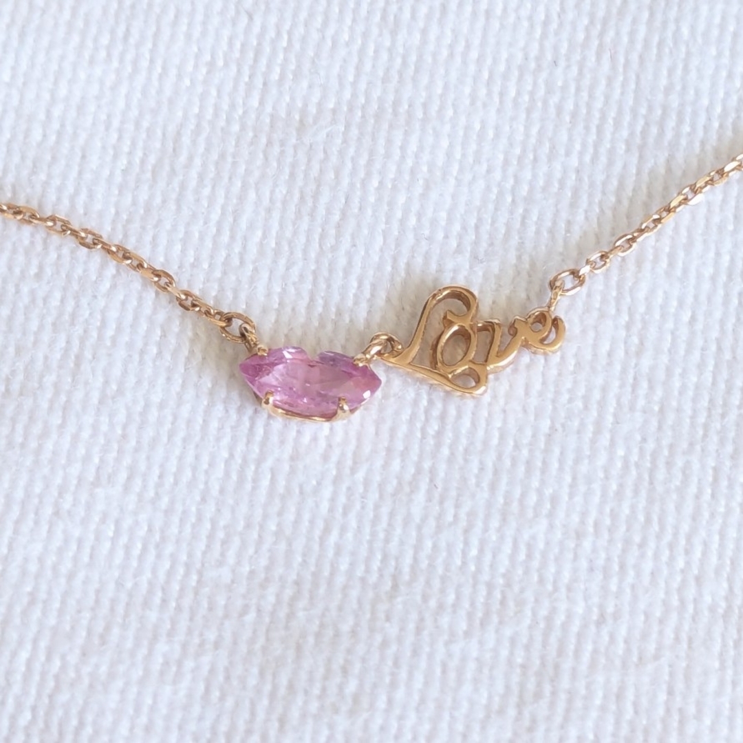 STAR JEWELRY - リップ型ピンクサファイア K18PGネックレスの STAR JEWELRY - リップ型ピンクサファイア K18PGネックレスの