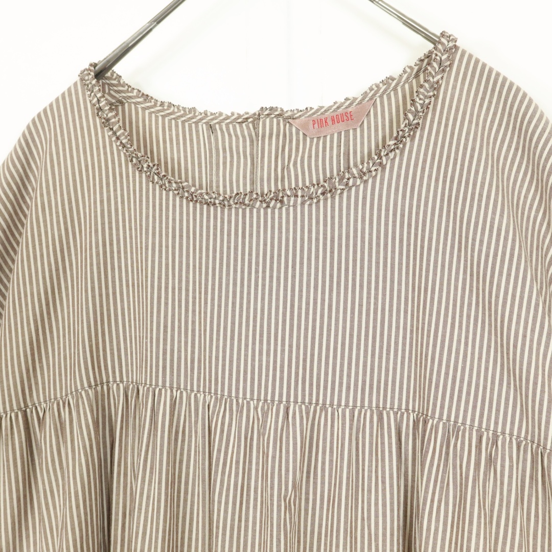 PINK HOUSE - 【美品】ピンクハウス☆七分袖ストライプ PINK HOUSE - 【美品】ピンクハウス☆七分袖ストライプ