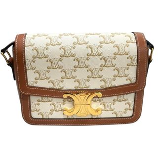 セリーヌ(CELINE)の　セリーヌ CELINE ティーントリオンフ 188882 ホワイト トリオンフキャンバス・カーフ レディース ショルダーバッグ(ショルダーバッグ)