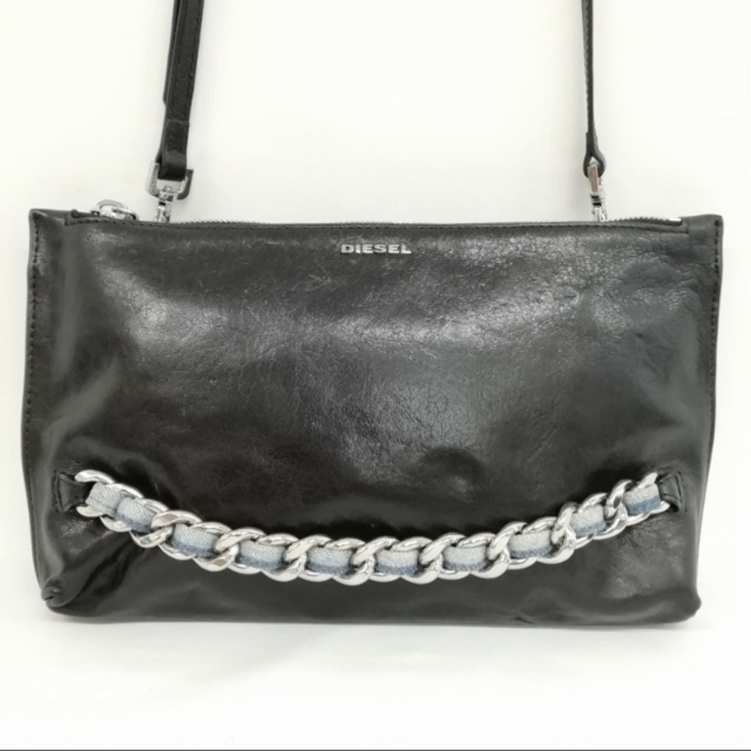 DIESEL - 2WAY ショルダーバッグ クラッチバッグ レザー デニム DIESEL - 2WAY ショルダーバッグ クラッチバッグ レザー デニム