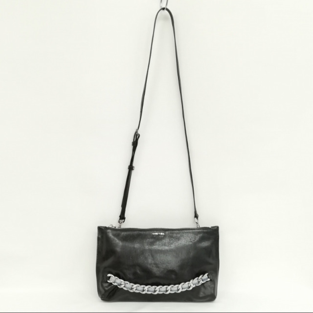 DIESEL - 2WAY ショルダーバッグ クラッチバッグ レザー デニム DIESEL - 2WAY ショルダーバッグ クラッチバッグ レザー デニム