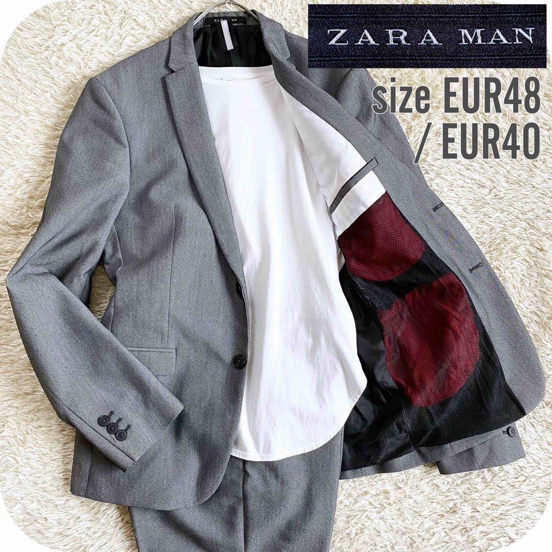 ZARA - ZARA MAN 2Bシングルスーツ セットアップ L グレー ZARA - ZARA MAN 2Bシングルスーツ セットアップ L グレー