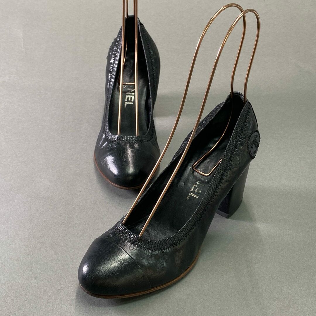 CHANEL - 3d14 CHANEL シャネル サイドココマーク ヒールバレエ CHANEL - 3d14 CHANEL シャネル サイドココマーク ヒールバレエ