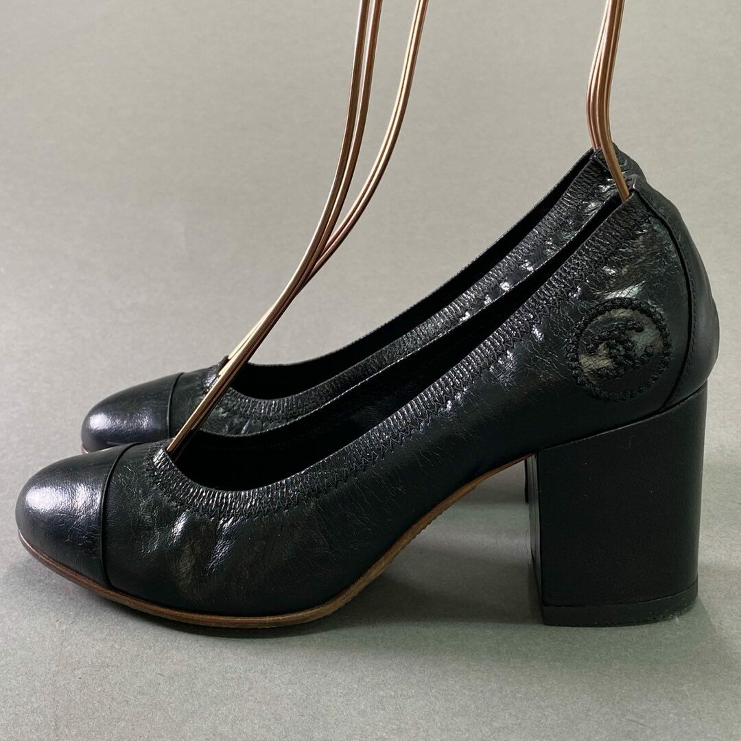 CHANEL - 3d14 CHANEL シャネル サイドココマーク ヒールバレエ CHANEL - 3d14 CHANEL シャネル サイドココマーク ヒールバレエ