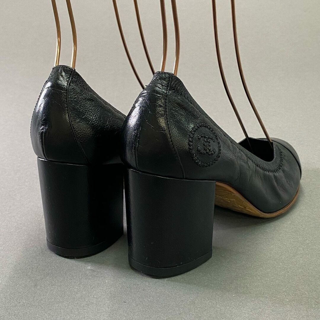 CHANEL - 3d14 CHANEL シャネル サイドココマーク ヒールバレエ CHANEL - 3d14 CHANEL シャネル サイドココマーク ヒールバレエ
