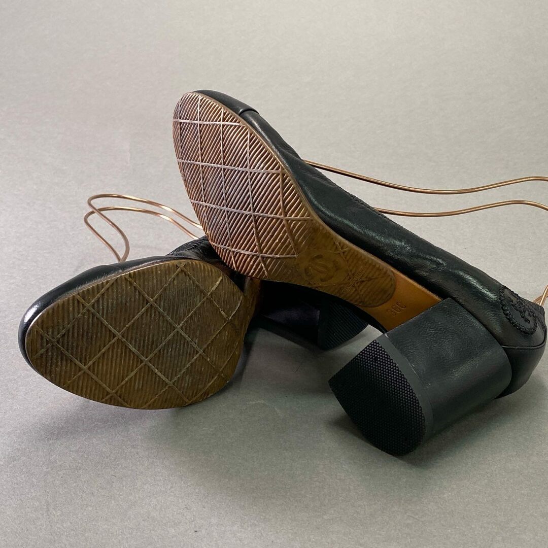 CHANEL - 3d14 CHANEL シャネル サイドココマーク ヒールバレエ CHANEL - 3d14 CHANEL シャネル サイドココマーク ヒールバレエ