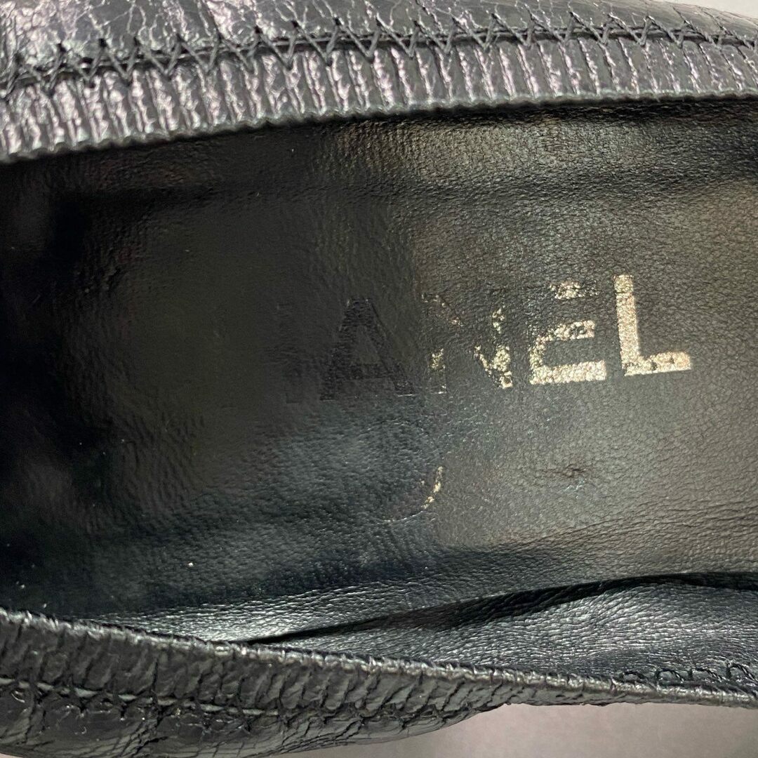 CHANEL - 3d14 CHANEL シャネル サイドココマーク ヒールバレエ CHANEL - 3d14 CHANEL シャネル サイドココマーク ヒールバレエ
