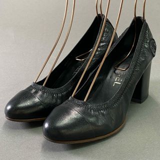 CHANEL - 3d14 CHANEL シャネル サイドココマーク ヒールバレエ CHANEL - 3d14 CHANEL シャネル サイドココマーク ヒールバレエ