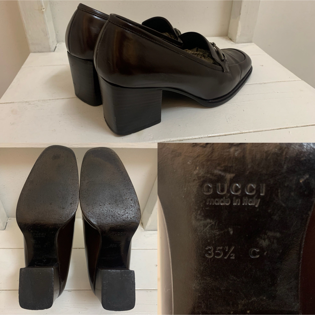 GUCCI - GUCCI グッチ ITALY製 ホースビット チャンキーヒール GUCCI - GUCCI グッチ ITALY製 ホースビット チャンキーヒール