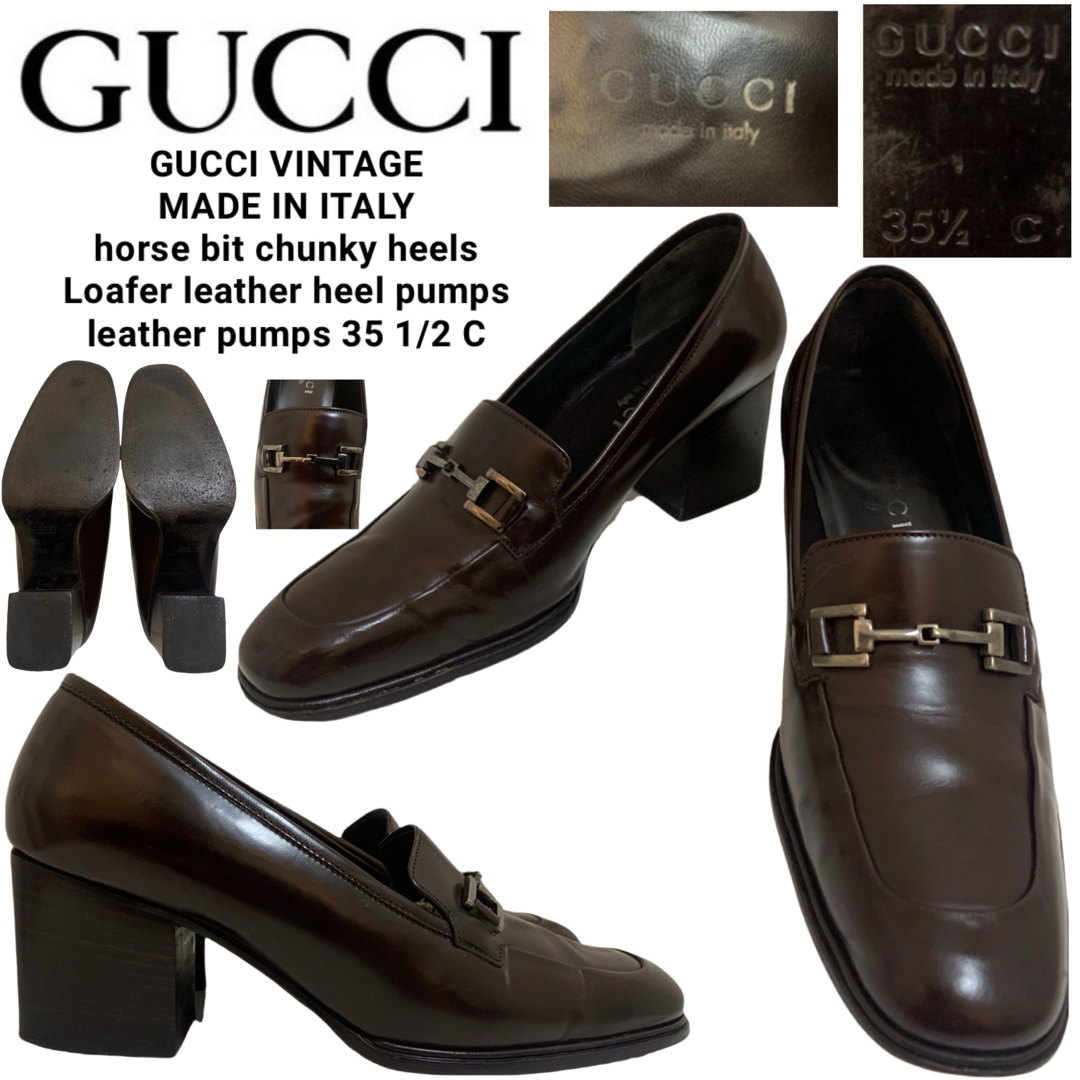 GUCCI - GUCCI グッチ ITALY製 ホースビット チャンキーヒール GUCCI - GUCCI グッチ ITALY製 ホースビット チャンキーヒール