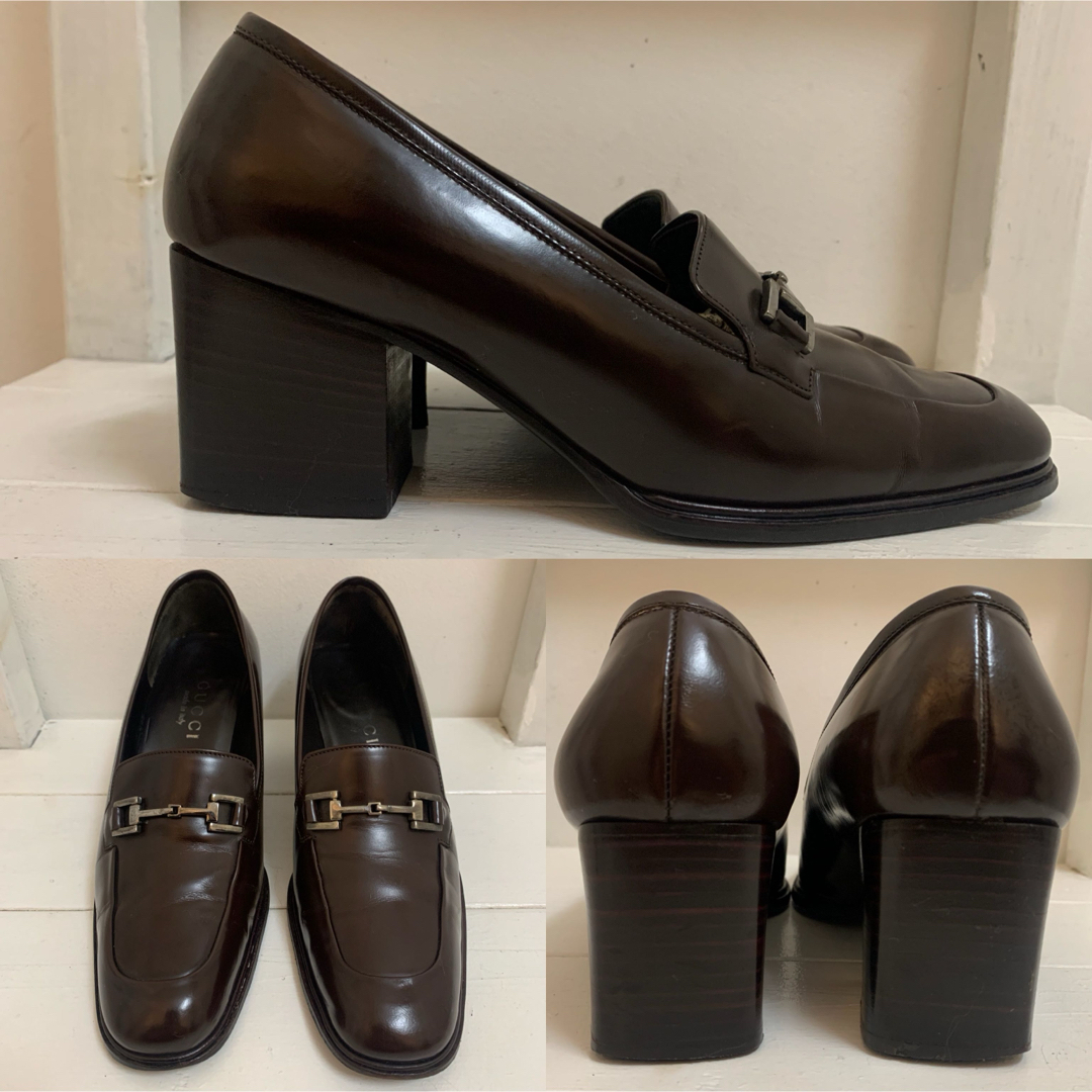 GUCCI - GUCCI グッチ ITALY製 ホースビット チャンキーヒール GUCCI - GUCCI グッチ ITALY製 ホースビット チャンキーヒール