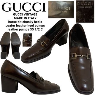 GUCCI - GUCCI グッチ ITALY製 ホースビット チャンキーヒール GUCCI - GUCCI グッチ ITALY製 ホースビット チャンキーヒール