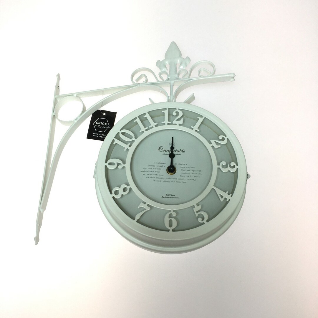 ◎◎SPICE of Life OLD STREET 壁掛け両面時計 ホワイト NHE801 ◎◎SPICE of Life OLD STREET 壁掛け両面時計 ホワイト NHE801