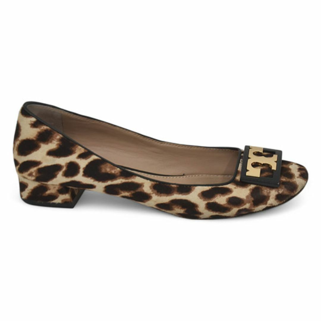 Tory Burch - トリーバーチ Tロゴ ヒョウ柄 ハラコ パンプス 6C Tory Burch - トリーバーチ Tロゴ ヒョウ柄 ハラコ パンプス 6C