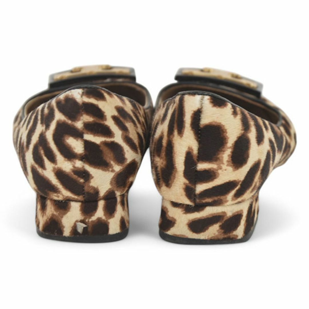 Tory Burch - トリーバーチ Tロゴ ヒョウ柄 ハラコ パンプス 6C Tory Burch - トリーバーチ Tロゴ ヒョウ柄 ハラコ パンプス 6C