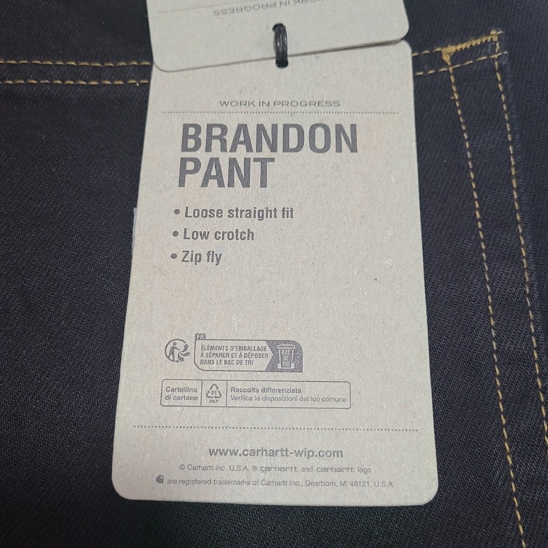 Charhartt WIP - Carhartt WIP BRANDON PANT Black rinsed Sの Charhartt WIP - Carhartt WIP BRANDON PANT Black rinsed Sの