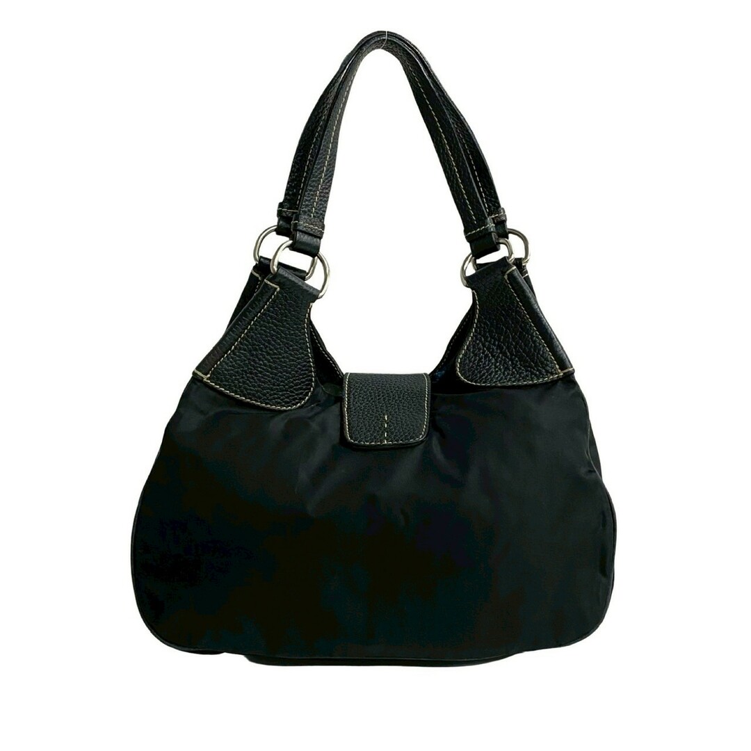 PRADA - 極 美品 PRADA プラダ 三角ロゴ プレート 金具 レザー PRADA - 極 美品 PRADA プラダ 三角ロゴ プレート 金具 レザー