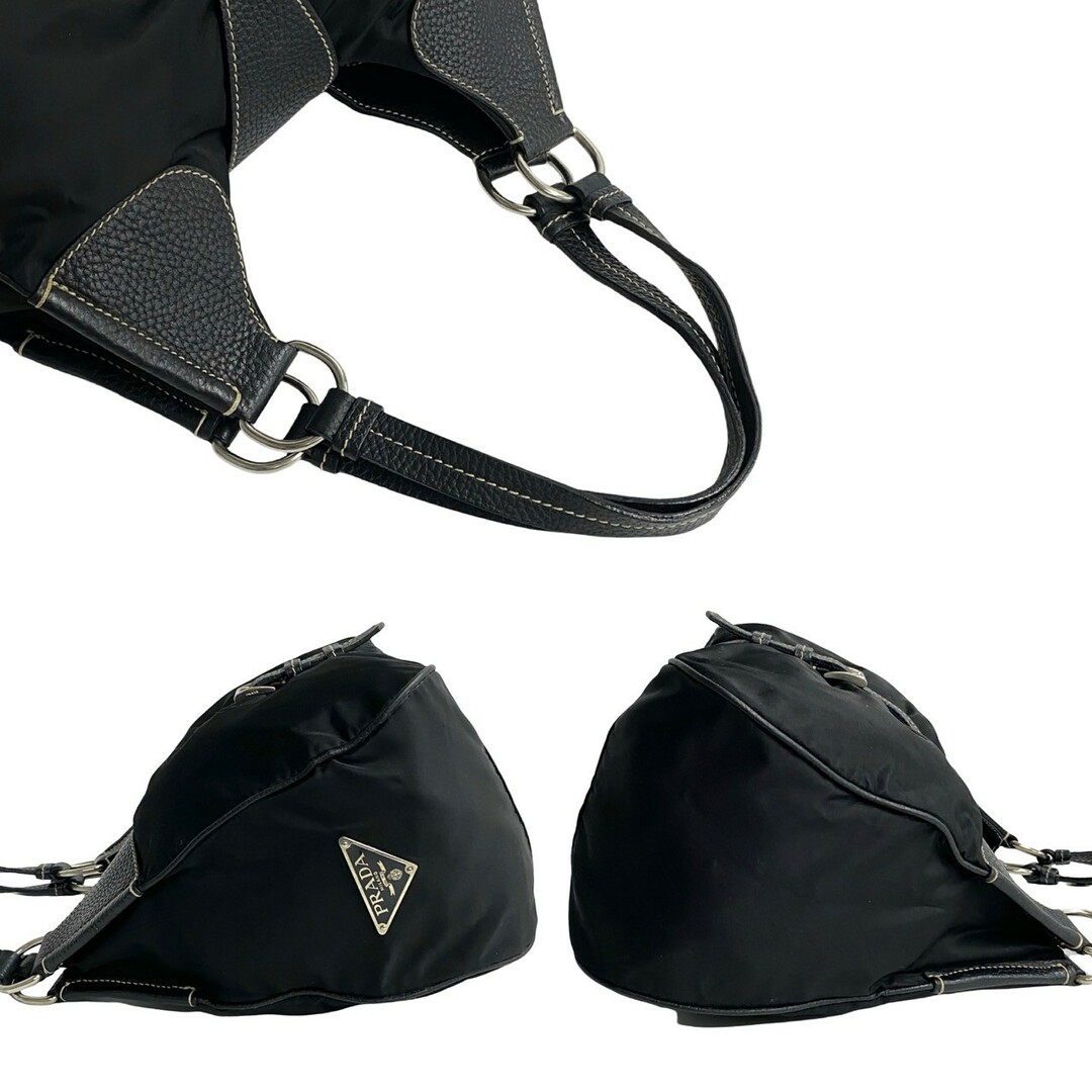 PRADA - 極 美品 PRADA プラダ 三角ロゴ プレート 金具 レザー PRADA - 極 美品 PRADA プラダ 三角ロゴ プレート 金具 レザー