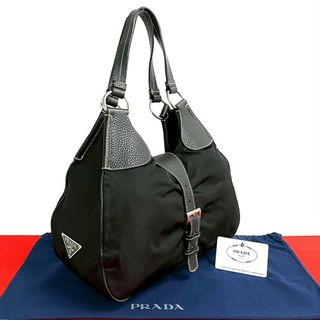 PRADA - 極 美品 PRADA プラダ 三角ロゴ プレート 金具 レザー PRADA - 極 美品 PRADA プラダ 三角ロゴ プレート 金具 レザー