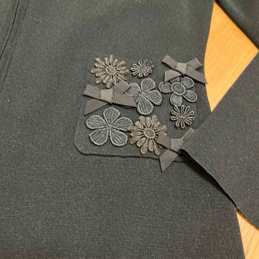 M'S GRACY - エムズグレイシー フラワーとリボン刺繍 ジップ M'S GRACY - エムズグレイシー フラワーとリボン刺繍 ジップ
