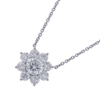 ハリーウィンストン(HARRY WINSTON)のハリーウィンストン ネックレス サンフラワー・ペンダント スモール ダイヤ 中石0.70ct/9P 計約1.55ct Pt950 PEDPNASMSF GIA鑑定書付き(ネックレス)