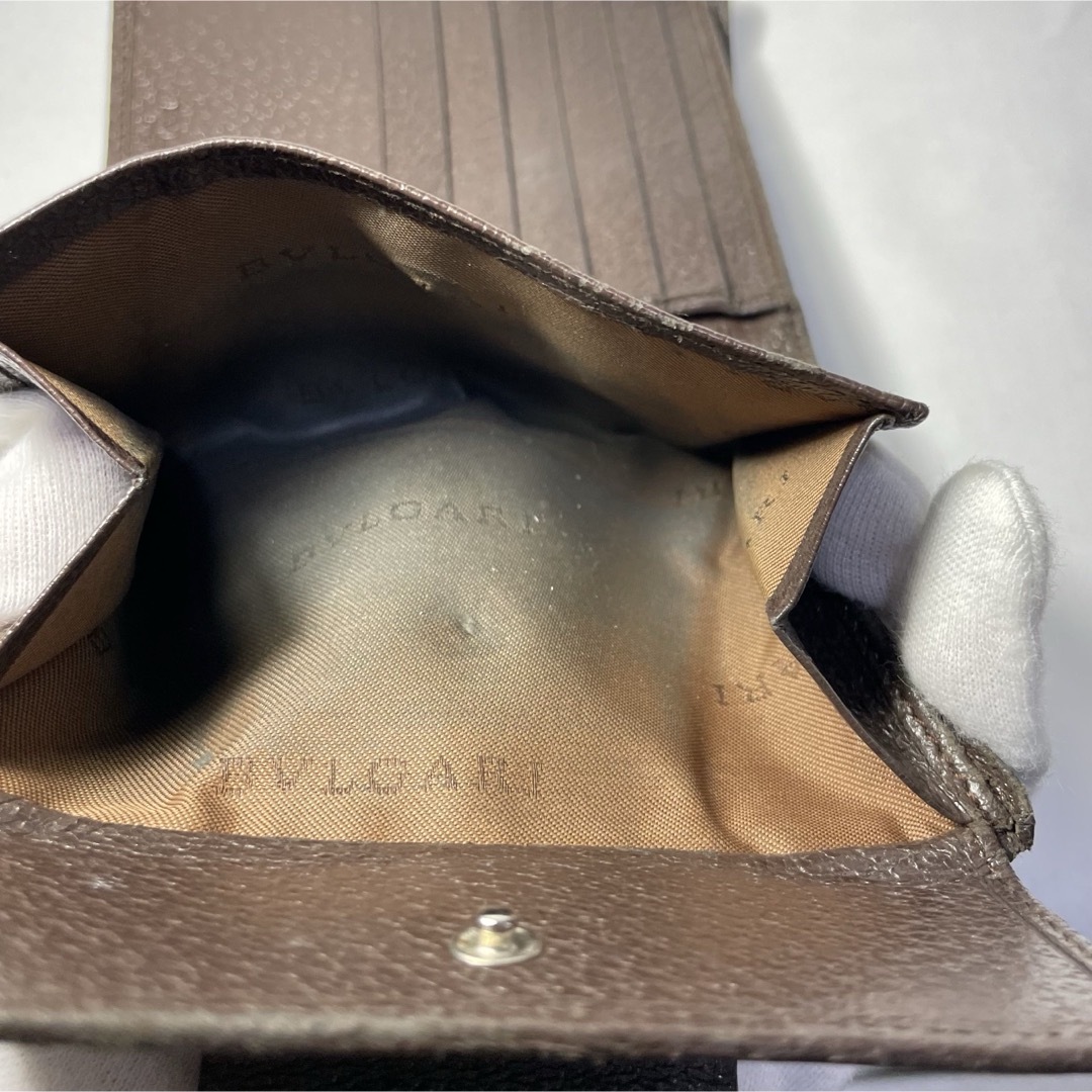 BVLGARI - BVLGARI ブルガリ 二つ折り 財布 ブラウン メンズ BVLGARI - BVLGARI ブルガリ 二つ折り 財布 ブラウン メンズ