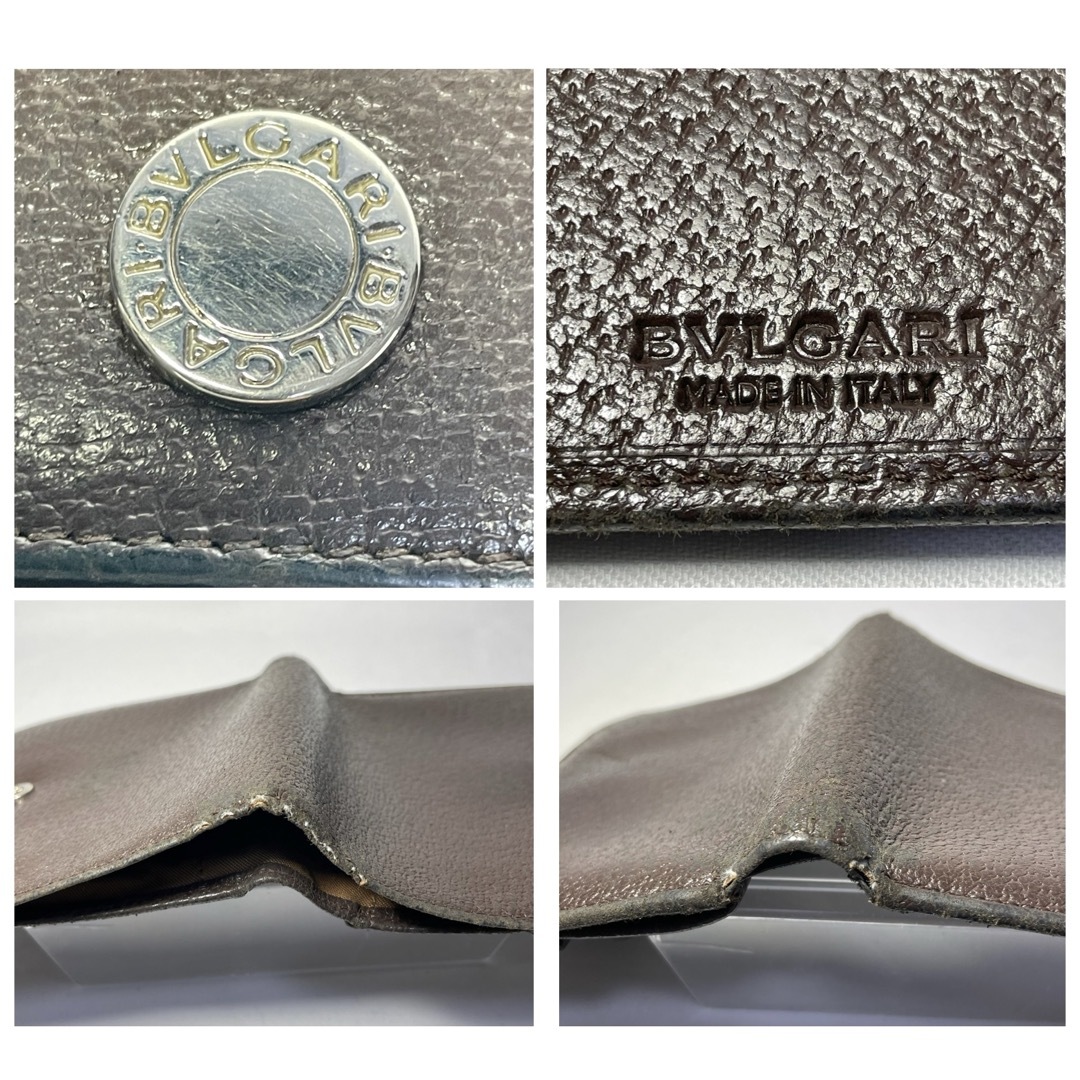 BVLGARI - BVLGARI ブルガリ 二つ折り 財布 ブラウン メンズ BVLGARI - BVLGARI ブルガリ 二つ折り 財布 ブラウン メンズ