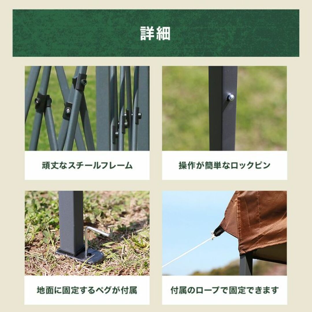 ワンタッチ☆ タープテント 高耐久 撥水 3m×3m アイスグレー 他 ワンタッチ☆ タープテント 高耐久 撥水 3m×3m アイスグレー 他