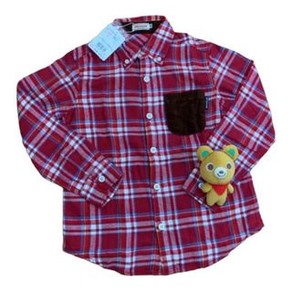 ミキハウス(mikihouse)の★ミキハウス★130★赤チェックシャツ★胸ポケット付★新品★(ブラウス)