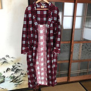 ヨウジヤマモト(Yohji Yamamoto)のvintage チェックガウンコート(ガウンコート)