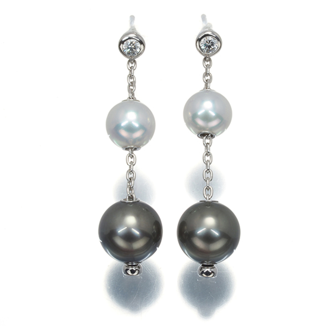 MIKIMOTO - ミキモト ピアス パール 真珠 9.5mm/7.3mm ダイヤ MIKIMOTO - ミキモト ピアス パール 真珠 9.5mm/7.3mm ダイヤ